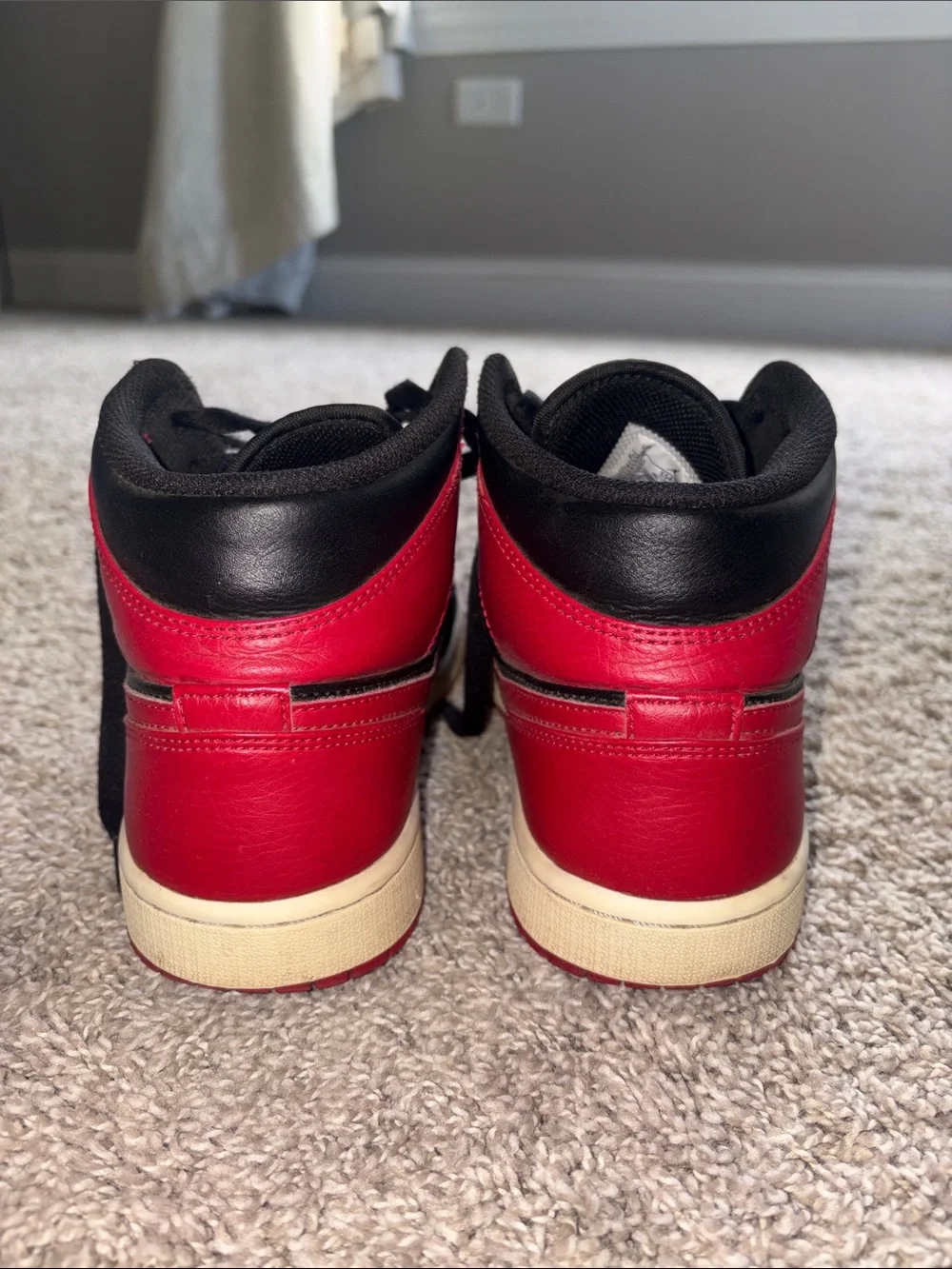 Jordan Black and Red High-Top Sneakers